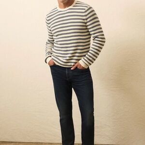 Faherty Men’s sunwashed crewneck- booth island stripe